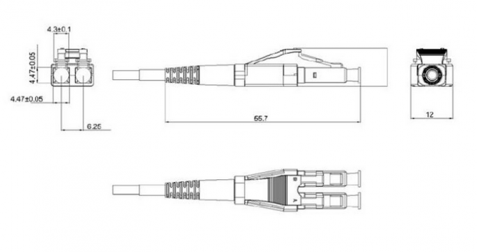 Uniboot-Faser-Optikverbindungsstück RohS-Material Duplex LC OM3, Aquafarbe
