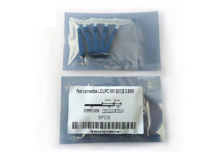 Faser-schnelles Verbindungsstück-vor- eingebettetes Optikblau LC UPC für 0.9mm straffes Puffer-Kabel