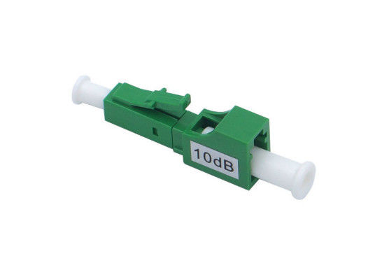 China 1310 / 1550nm E2000 trat Abschwächer, Abschwächer LC APC Grün-10db fournisseur