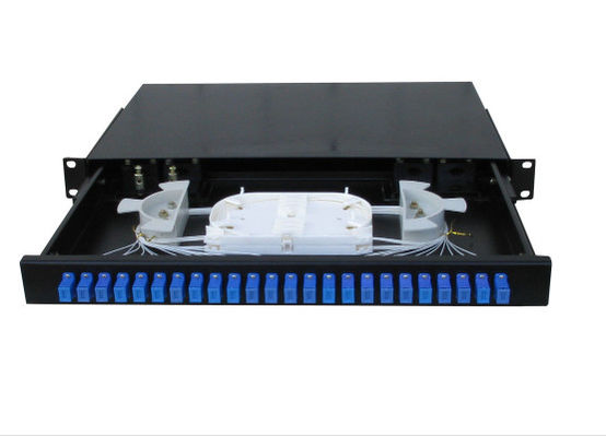 China Sc Simplex-1U 19 Hafen der Zoll-Fusions-Koppler-Schalttafel-24 wasserdicht mit schwarzer Farbe fournisseur