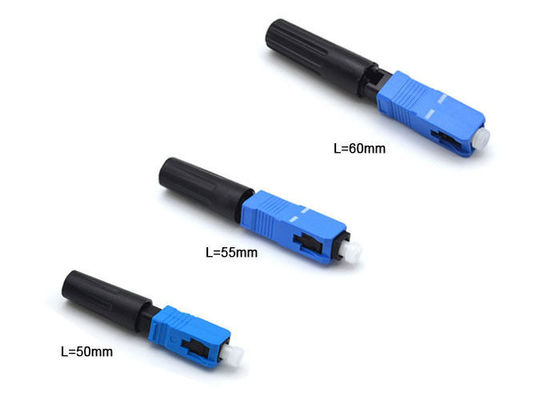 50mm Blau-Feld-Versammlungs-Verbindungsstück-Monomode- für FTTB/FTTH 250 - Durchmesser 900um fournisseur